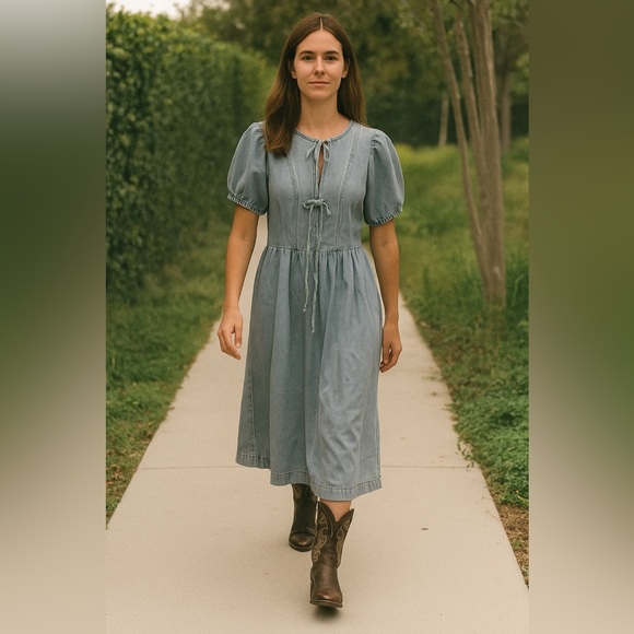 H&M Dresses & Skirts - H&M Divided Light Denim Midi‎ Dress | size xxs